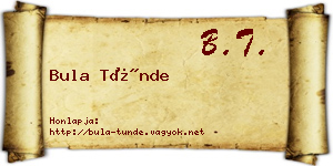 Bula Tünde névjegykártya